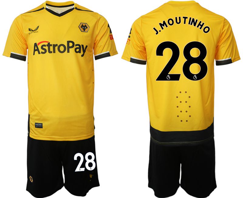 Men 2022-2023 Club Wolverhampton Wanderers home yellow #28 Soccer Jersey